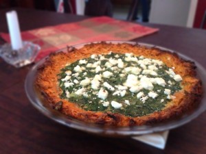 Sweet potato & Spinach tart with feta.