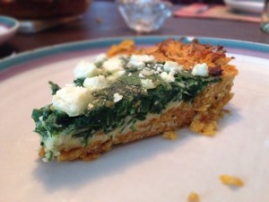 Sweet potato & Spinach tart with feta.